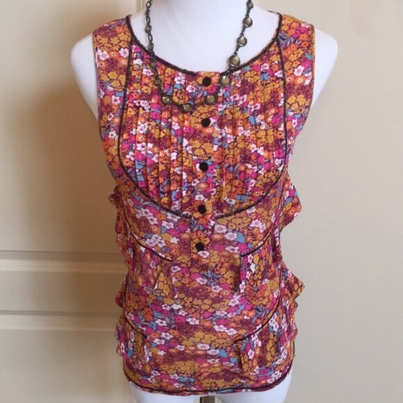 NWOT- Red Valentino flower and ruffle top - Picture 1 of 8